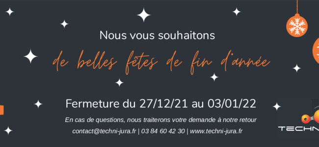 Joyeuses fêtes de fin d'année - Techni Jura Robotics & Automation